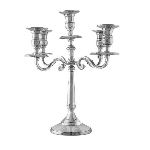 ALUMINIUM 5 STICKS CANDLEBRA HOLDER